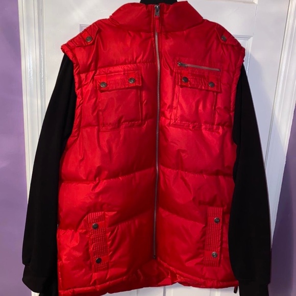 Red Puffer Vest/Hoodie - Picture 1 of 3